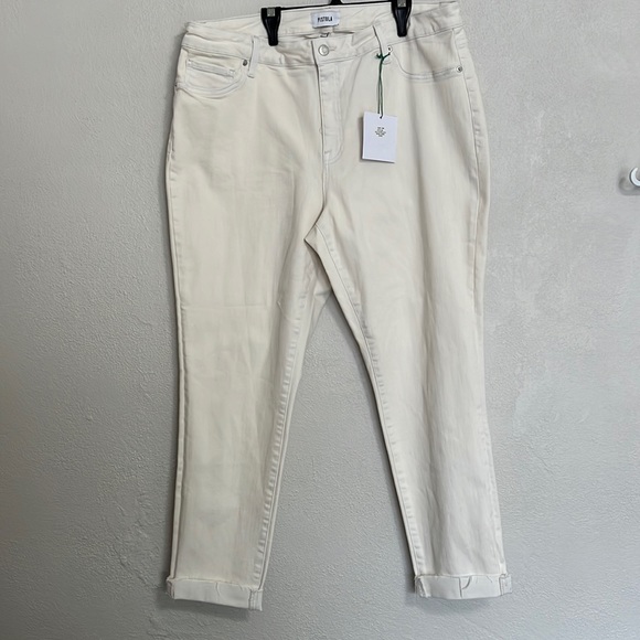 Pistola Women’s High Waist Stretch Ankle Jeans Ecru Size 18W - Picture 2 of 11